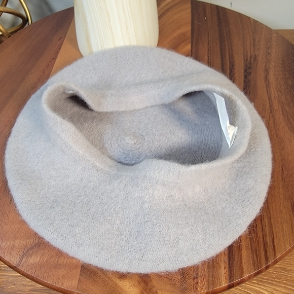 Cover Your Hair - Light Gray Wool Blend Beret Cap Hat Women's One Size - Picture 9 of 12
